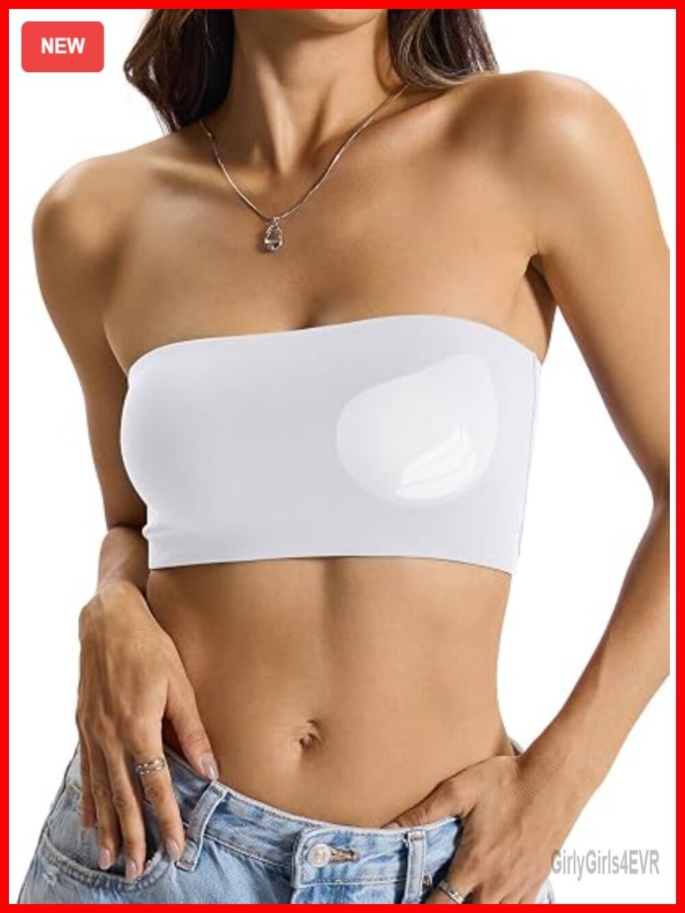 Padded Double Lined Strapless Tube Top Crop Backless Tank Top